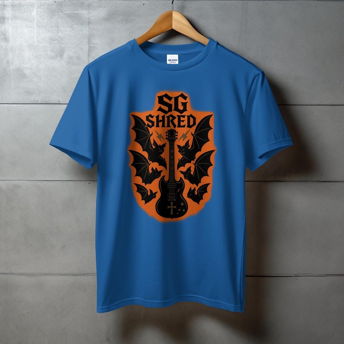 SG Shred Guitar and Bats Graphic Blue T-Shirt product