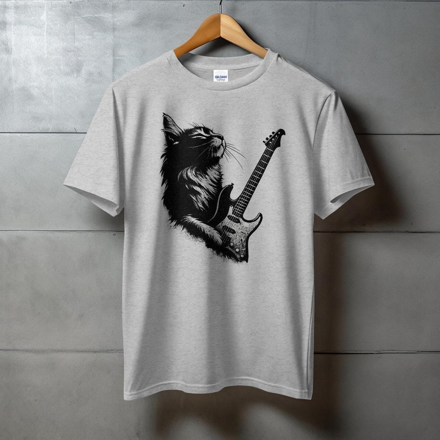 Cat Playing Electric Guitar Graphic Tee product