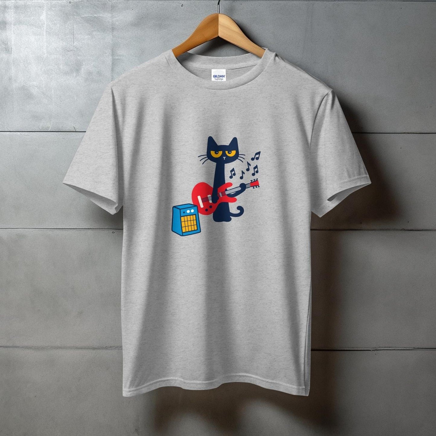 Cool Cat Playing Guitar with Calculator T-Shirt product