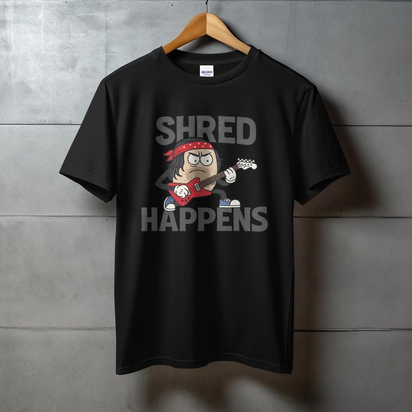 Shred Happens Cartoon Guitarist Graphic T-Shirt product