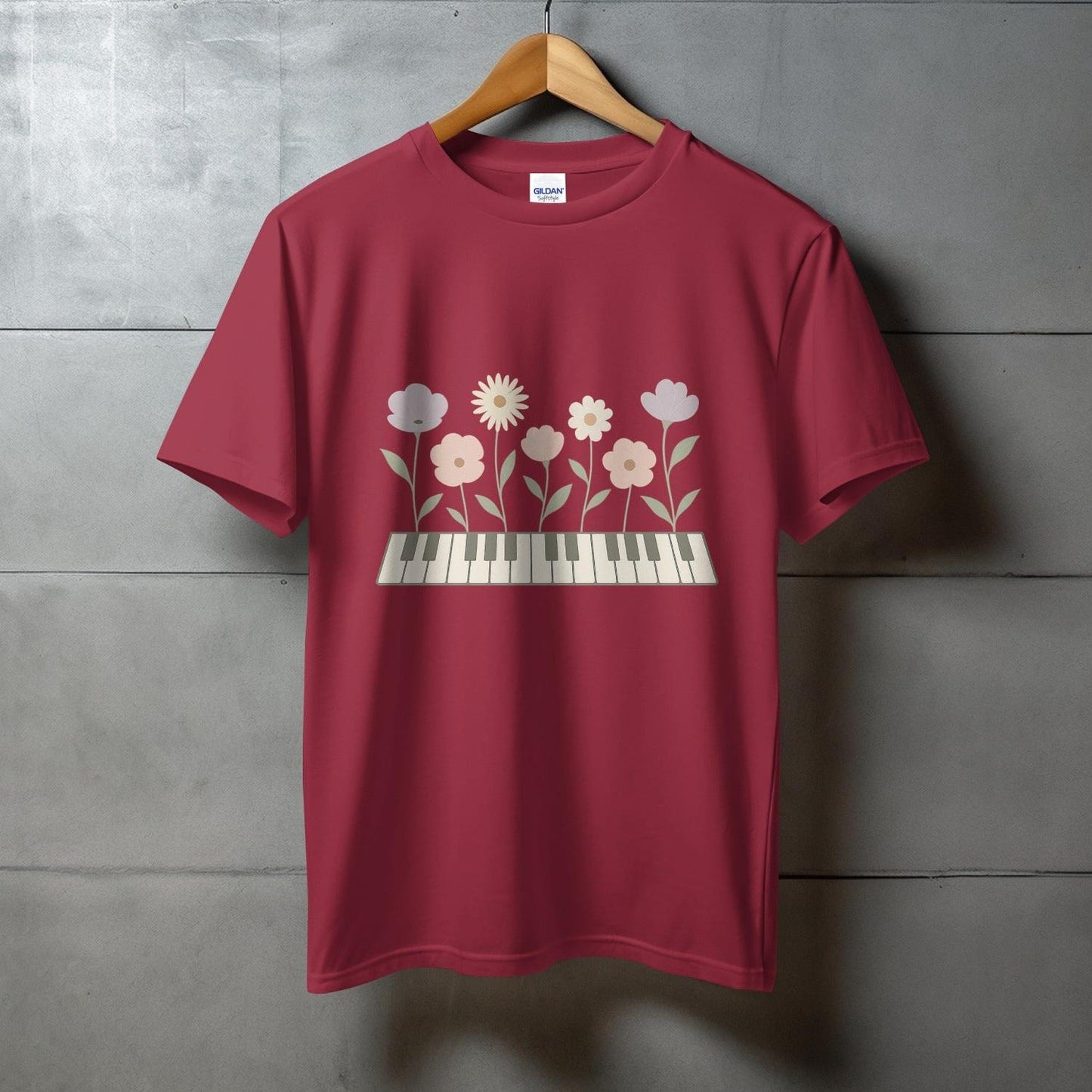 Floral Keyboard Graphic Design T-Shirt product type