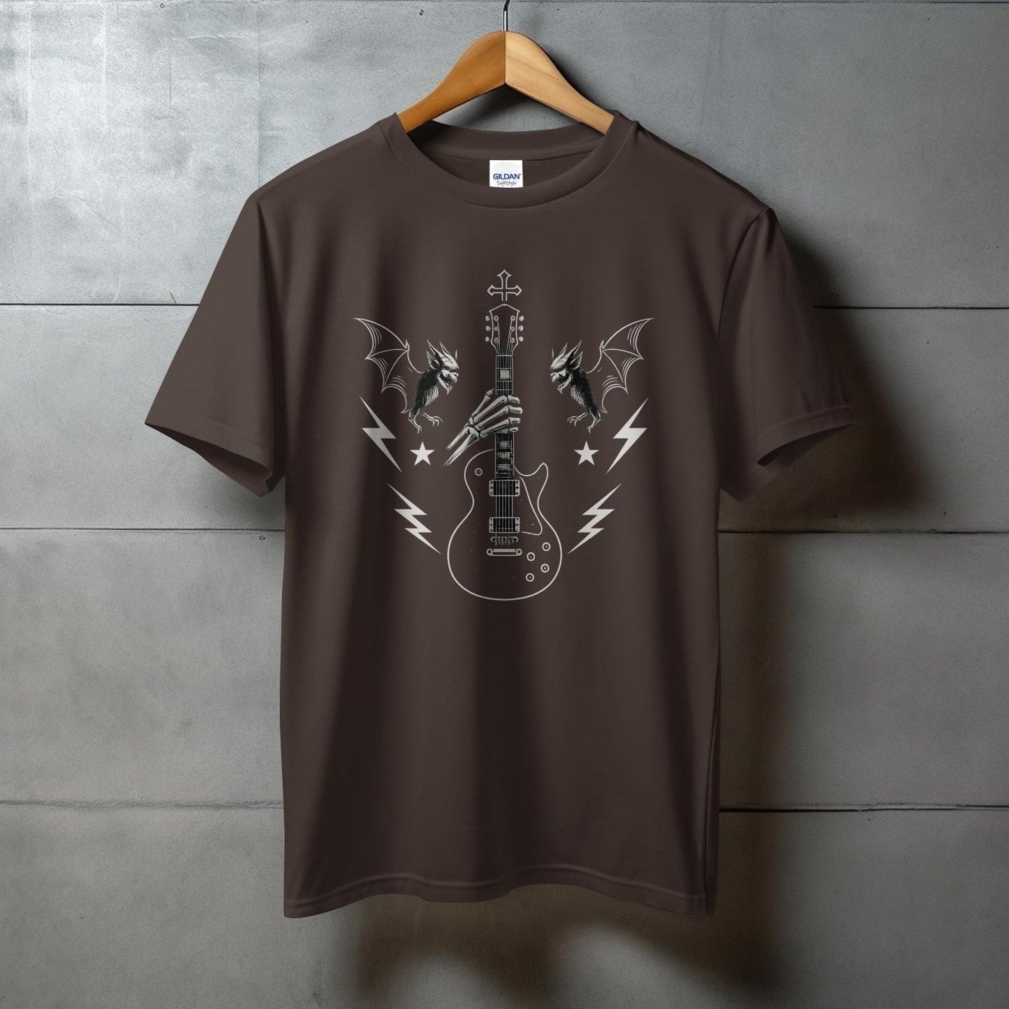 Gothic Guitar and Bat Wings Graphic Tee product
