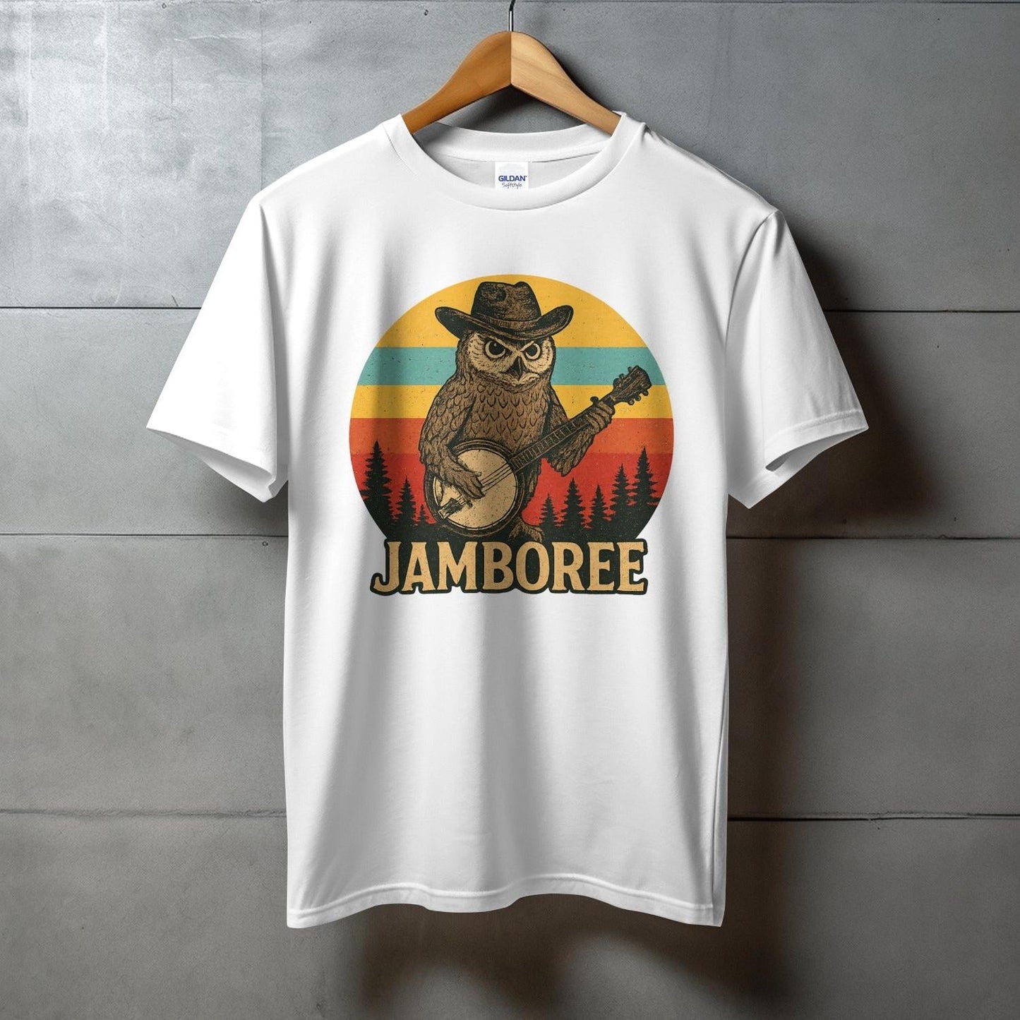 Owl Playing Banjo Jamboree Themed T-Shirt product type