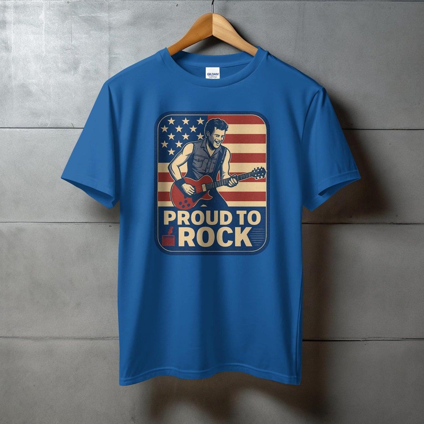 Proud to Rock American Flag Guitar Graphic T-Shirt product type