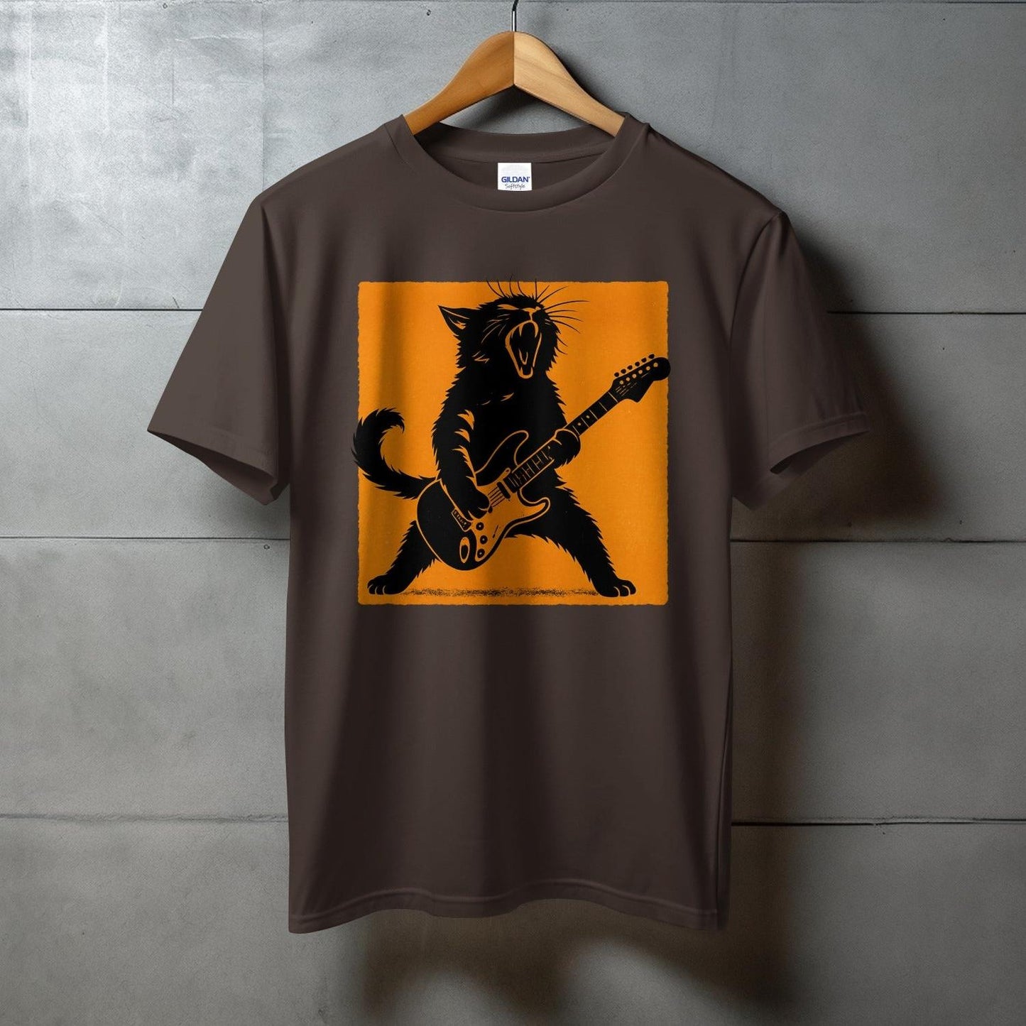 Rocking Cat Playing Guitar Graphic T-Shirt product