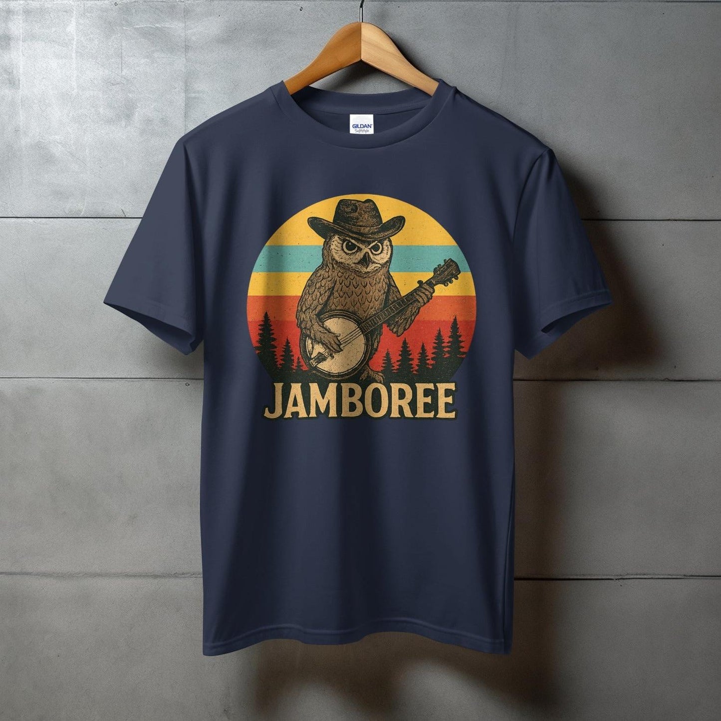 Jamboree Owl Playing Banjo Retro Style Shirt product
