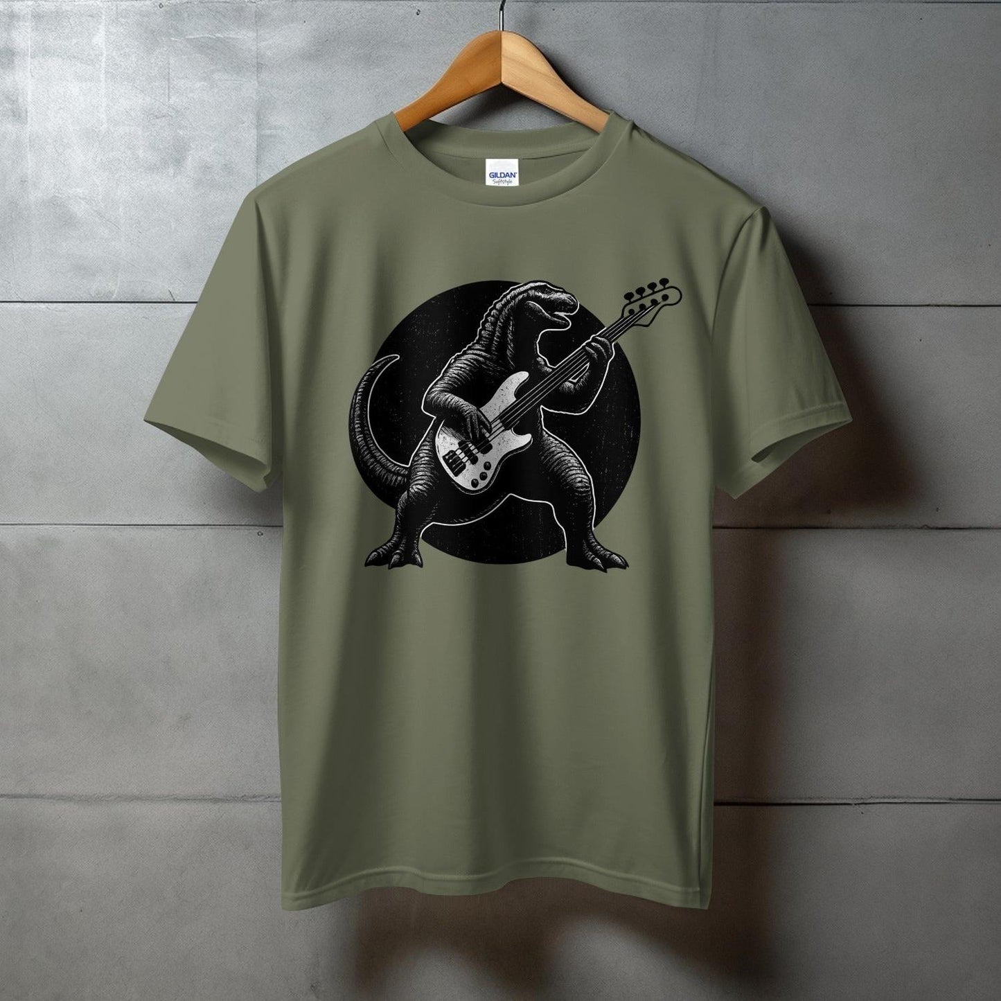 Dinosaur Playing Electric Guitar Graphic T-Shirt product