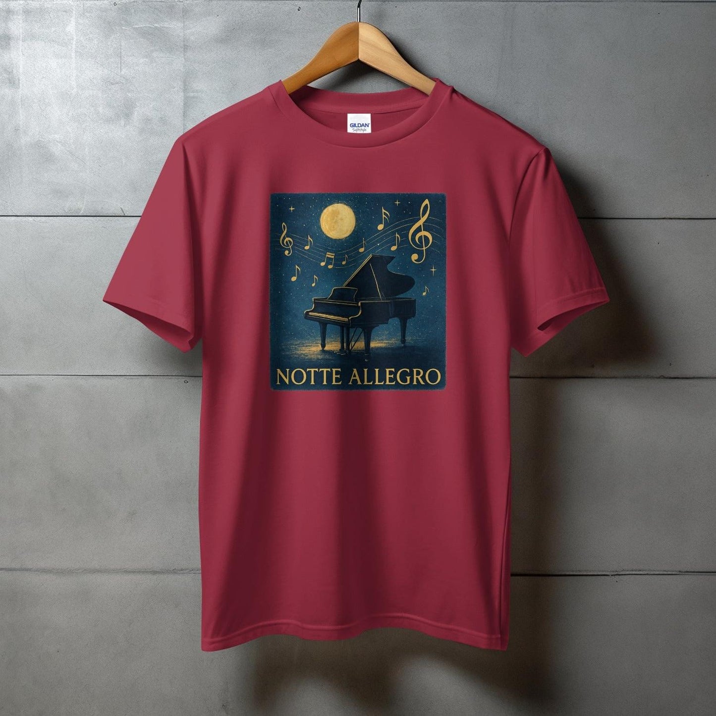 Notte Allegro Moonlight and Piano Design T-shirt product