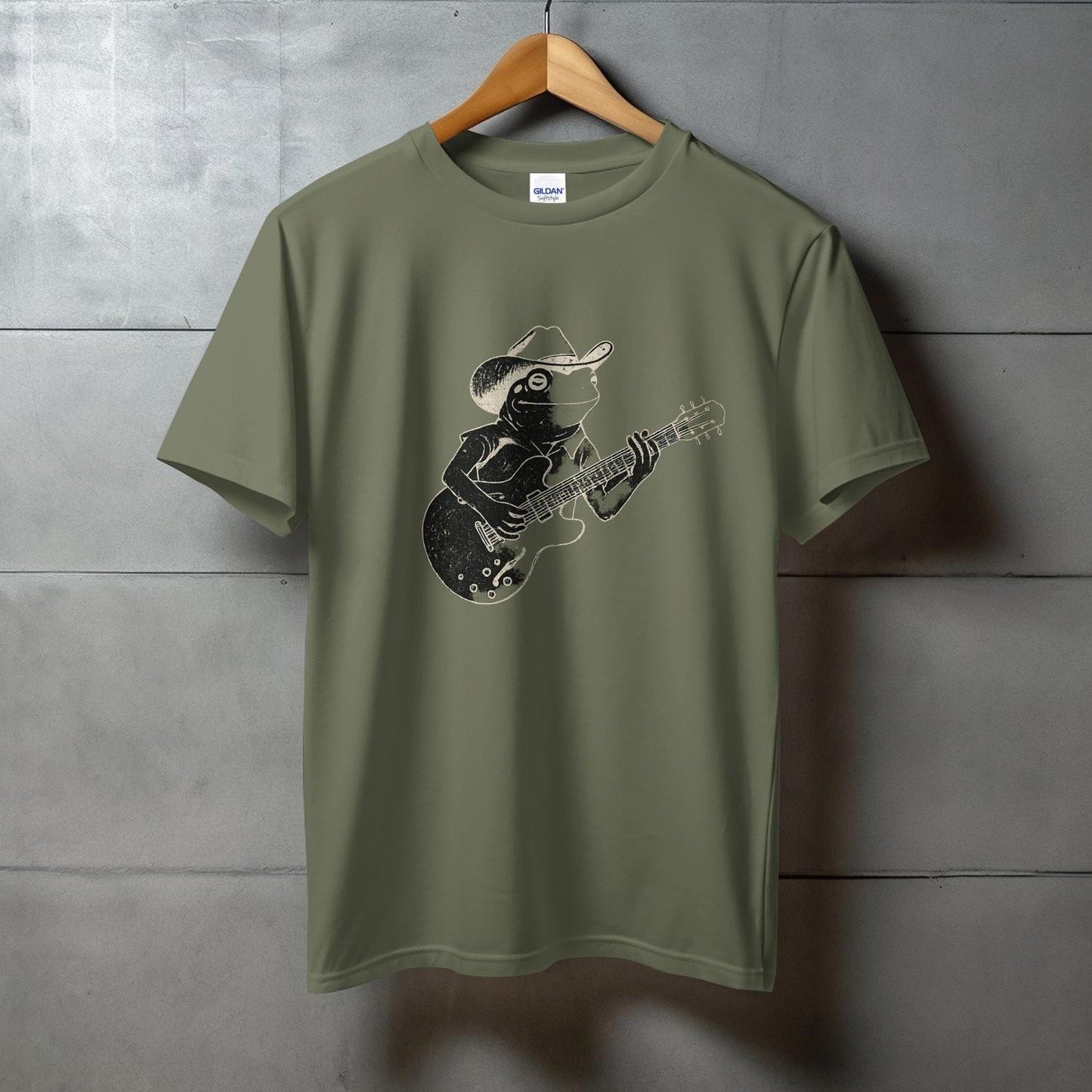 Cowboy Frog Playing Guitar Graphic T-shirt product type