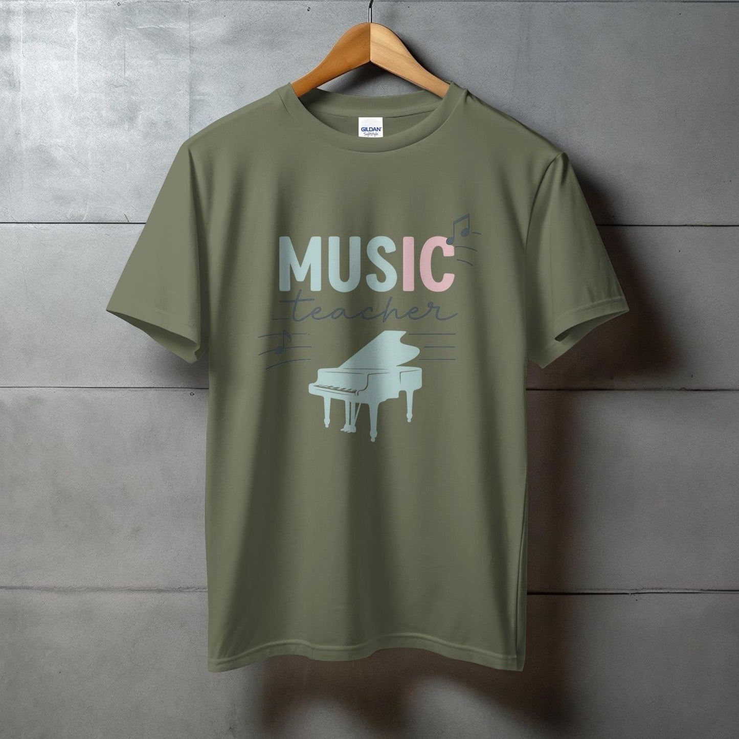 Music Teacher Graphic Tee Piano Design Product Type