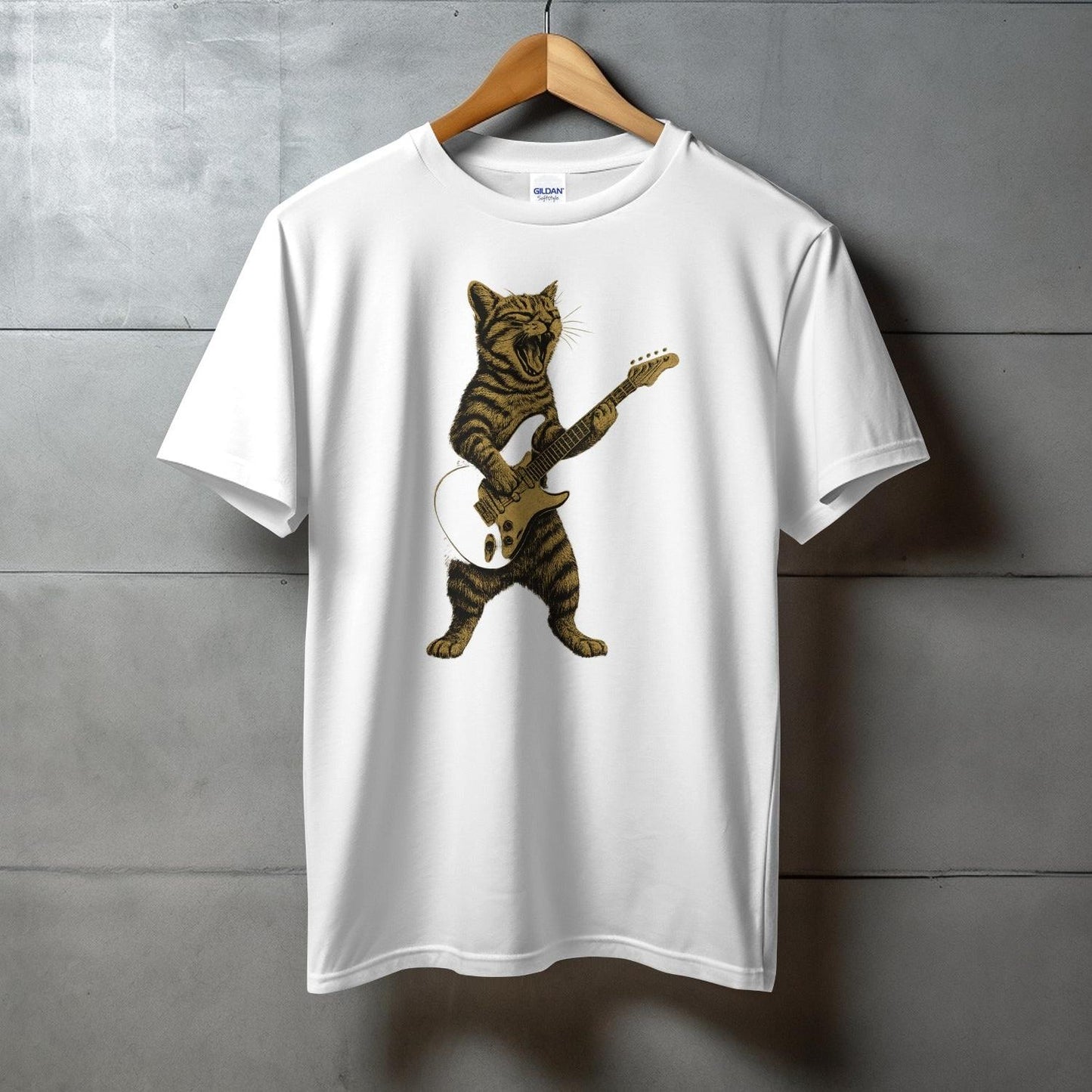 Rocking Tiger Playing Guitar Graphic T-shirt product