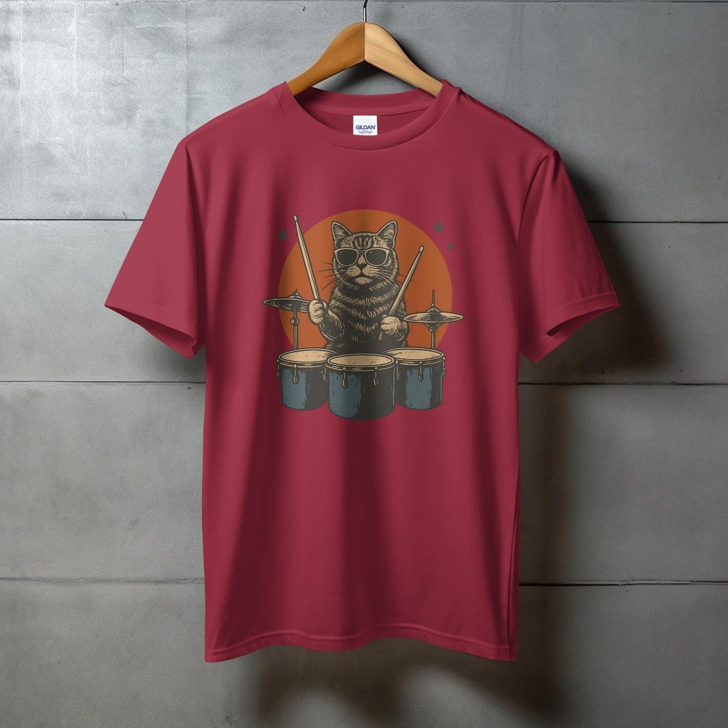 Cat Playing Drums Graphic Design T-Shirt product type