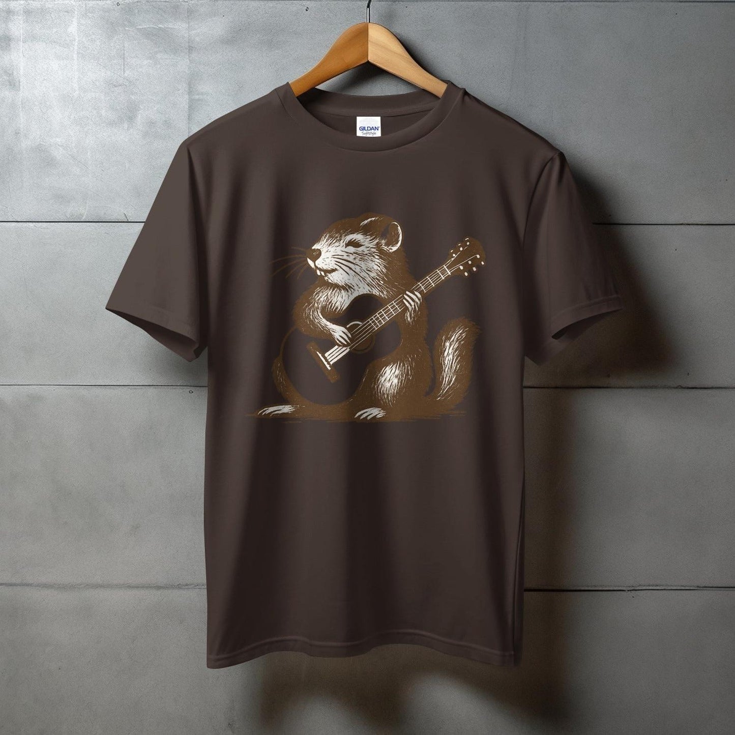 Vintage Style Guitar Playing Mouse Graphic T-Shirt product