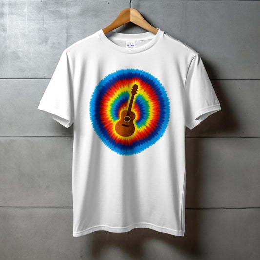 Colorful Tie-Dye Guitar Printed Graphic T-Shirt product type