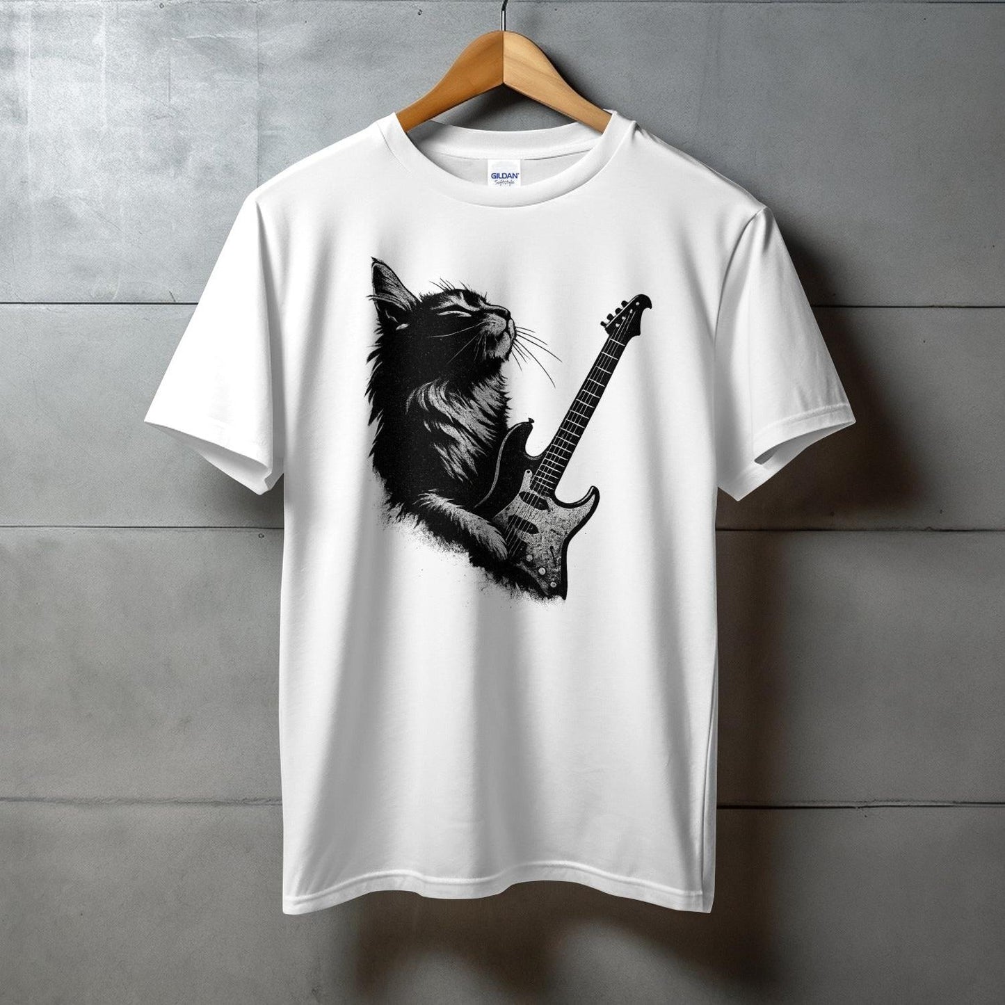 Cat Playing Electric Guitar Graphic T-Shirt product