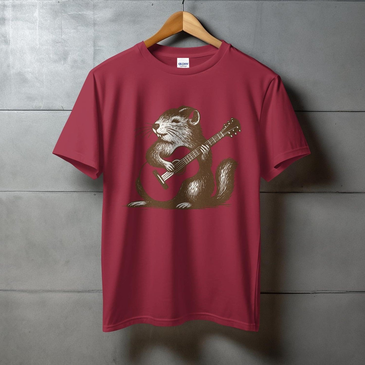 Guitar Playing Mouse Graphic Print T-shirt product type