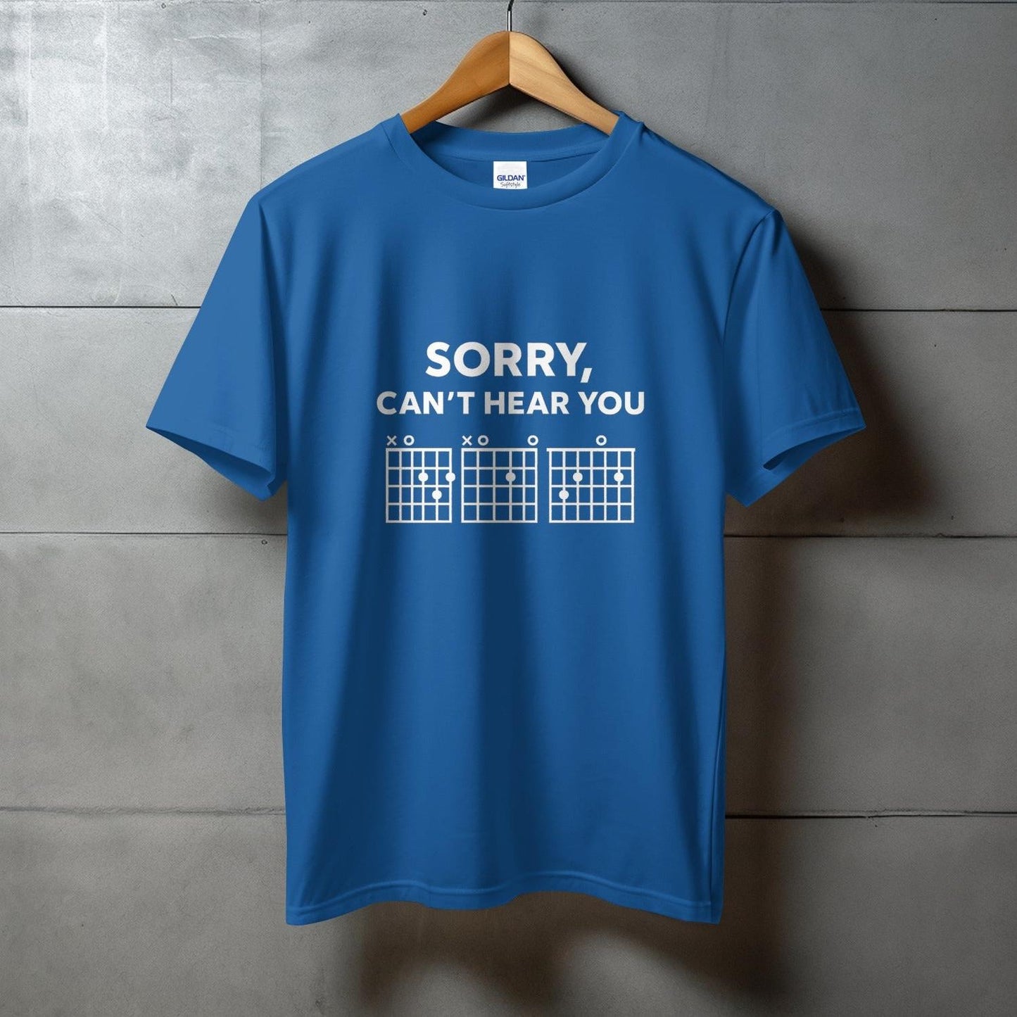 Sorry Can't Hear You Guitar Chords Graphic T-Shirt product type