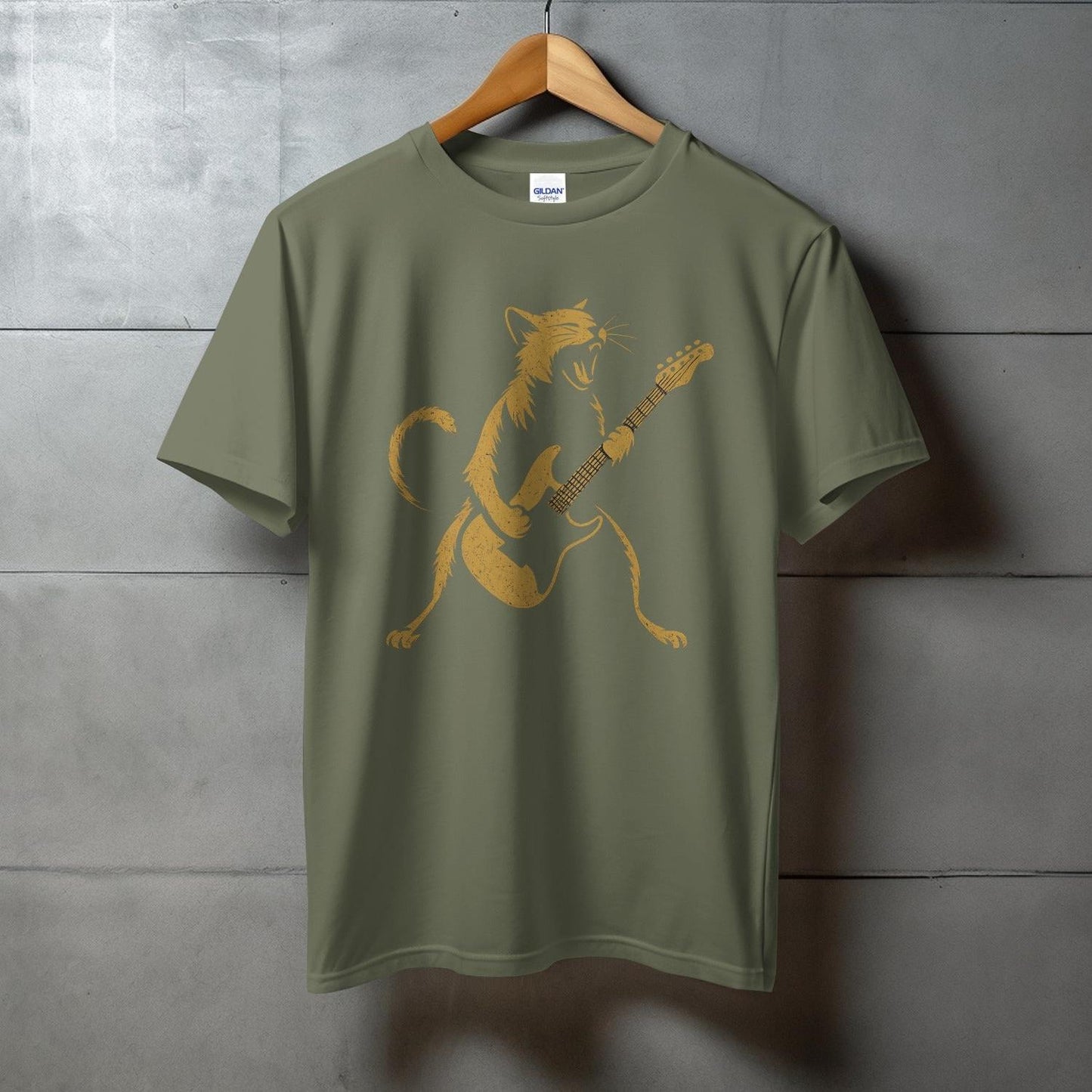 Cat Playing Electric Guitar Design T-Shirt product type