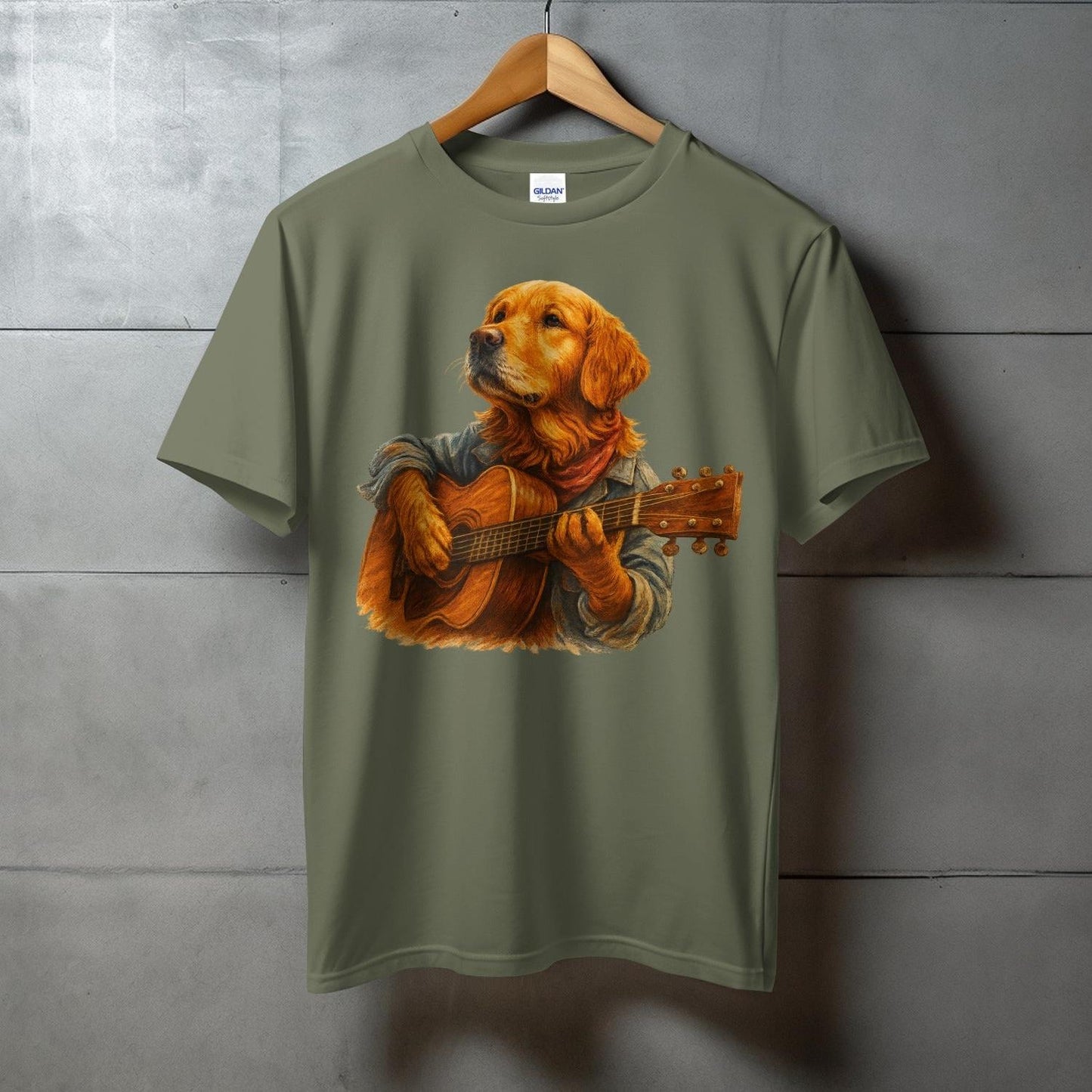 Golden Retriever Playing Guitar Graphic T-Shirt product type