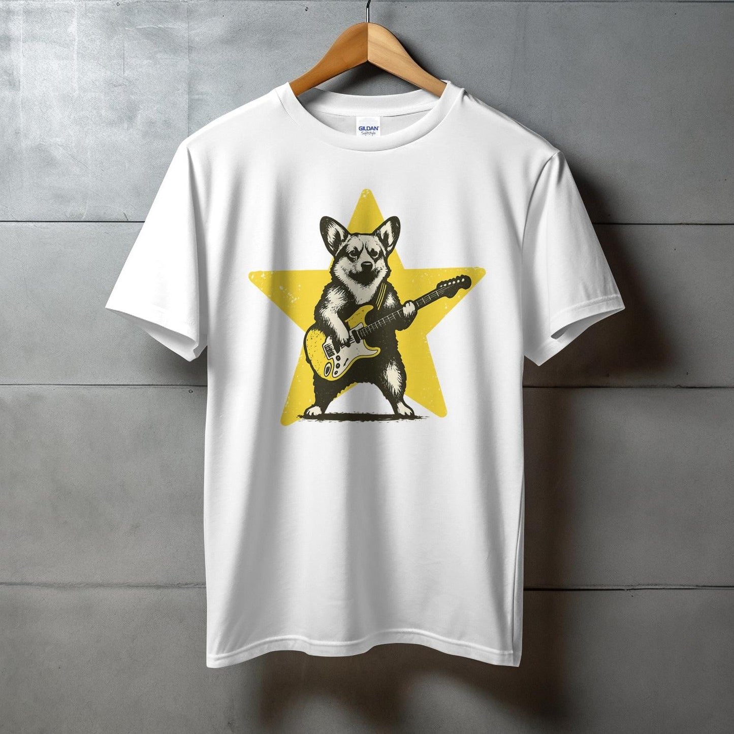 Rockstar Corgi Playing Electric Guitar T-shirt product