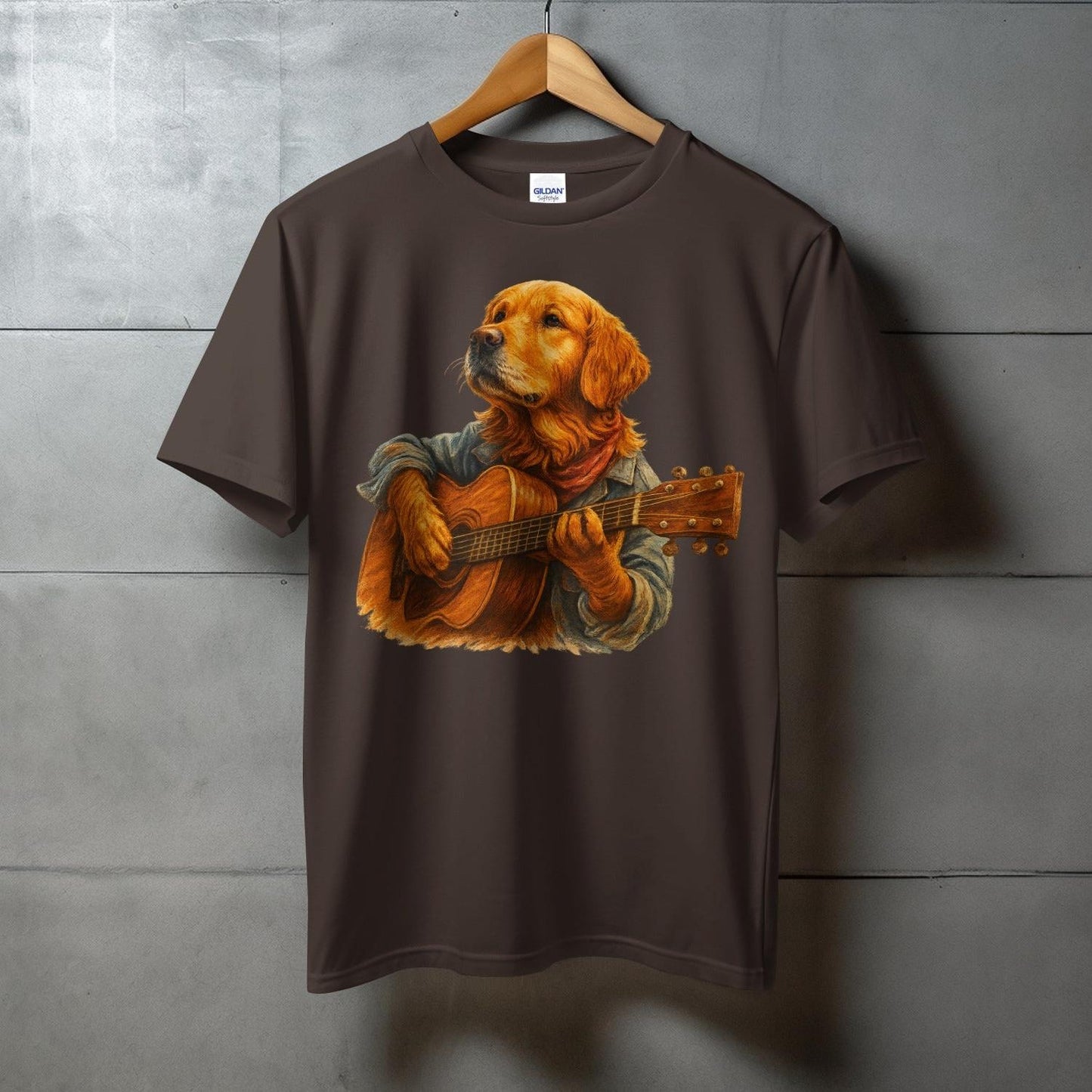 Golden Retriever Playing Guitar Graphic T-shirt product type