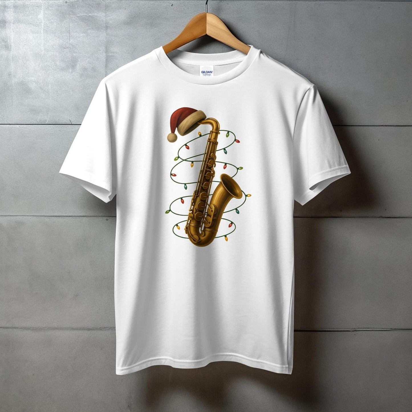 Festive Saxophone Graphic Christmas Themed T-Shirt product