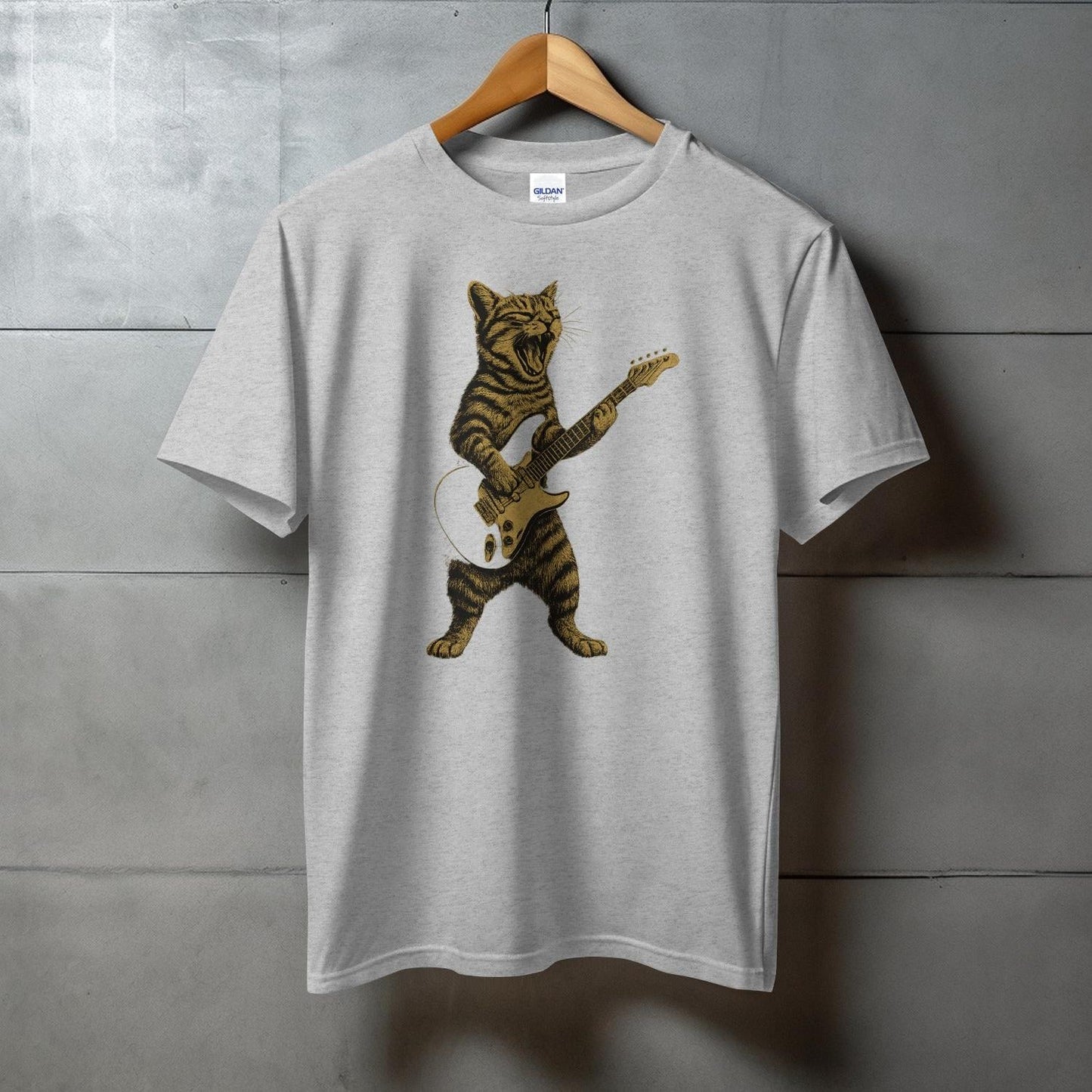 Cool Cat Playing Electric Guitar Graphic T-shirt product