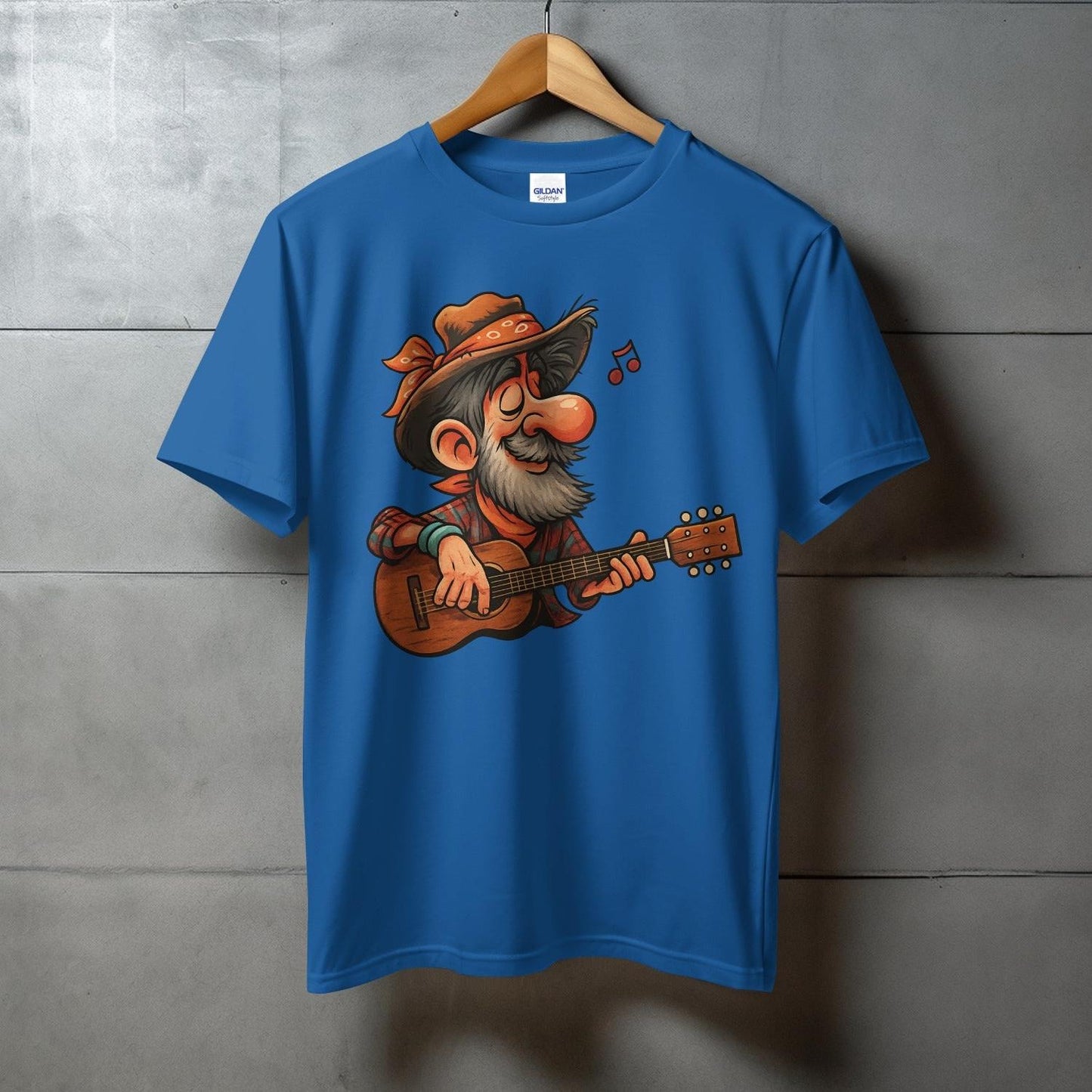 Whimsical Guitar Playing Cartoon Character T-shirt product