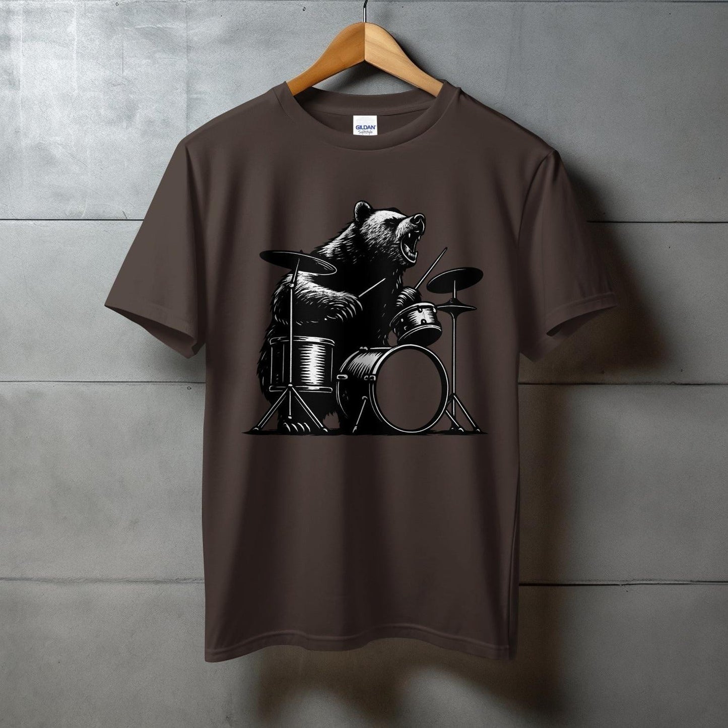 Bear Playing Drums Graphic T-shirt product type