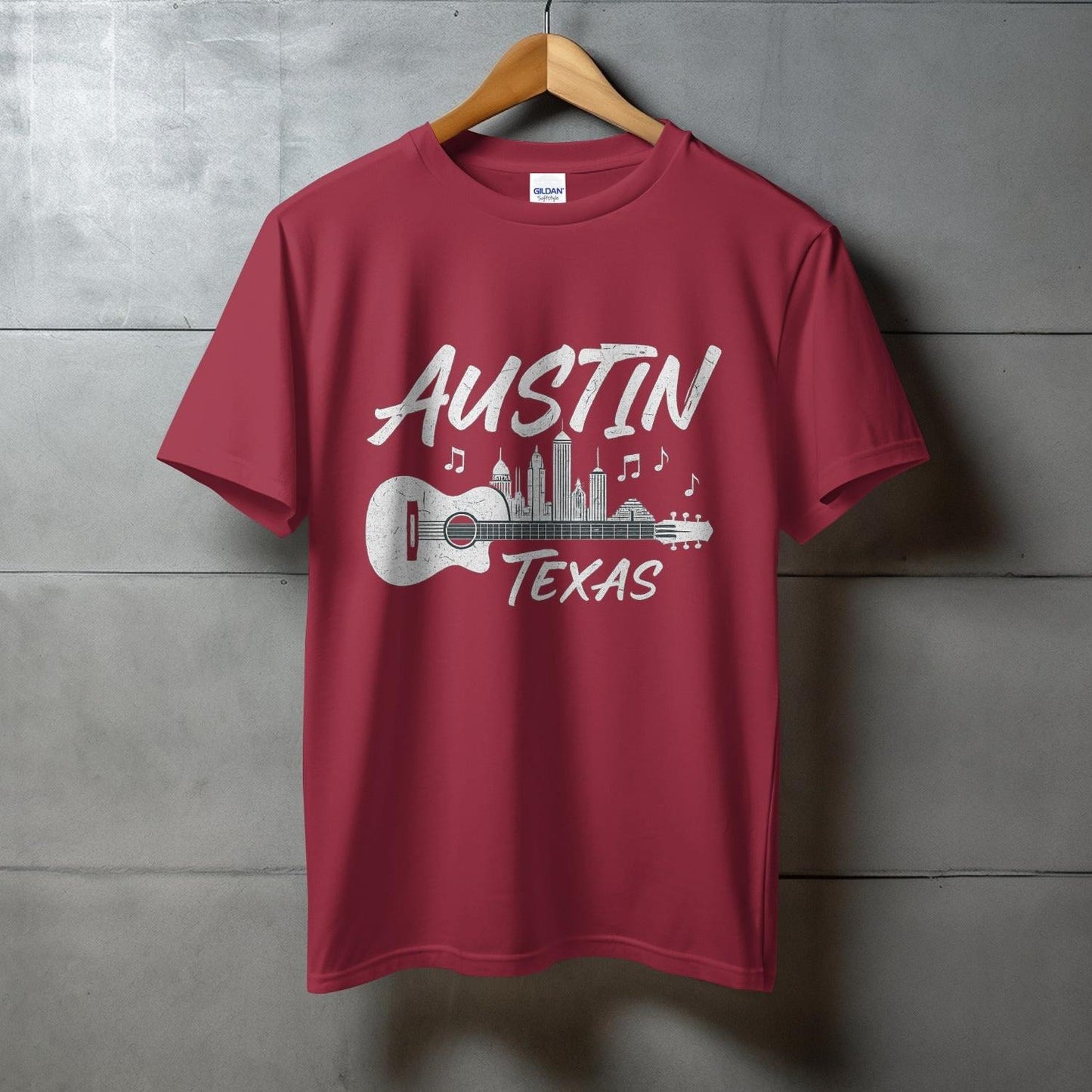 Austin Texas Graphic T-shirt with Musical Cityscape product