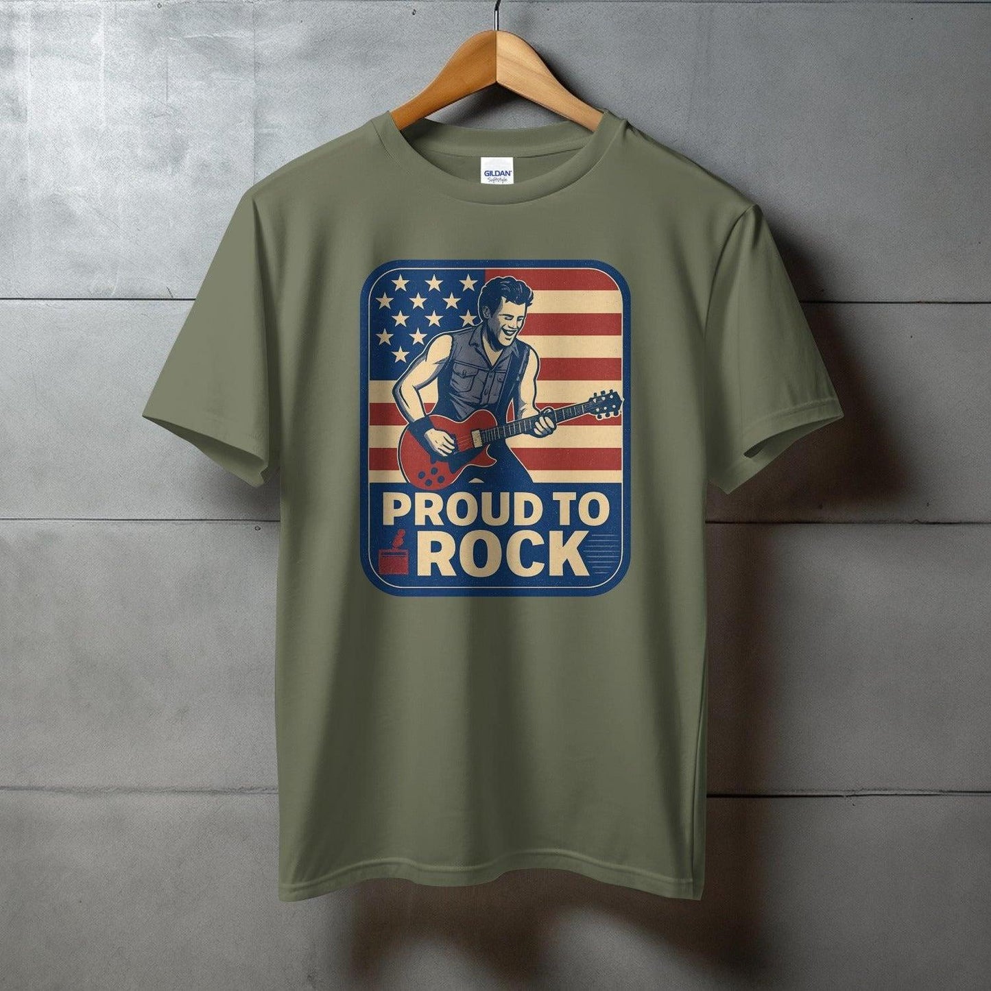 Proud to Rock Guitarist American Flag T-shirt product type