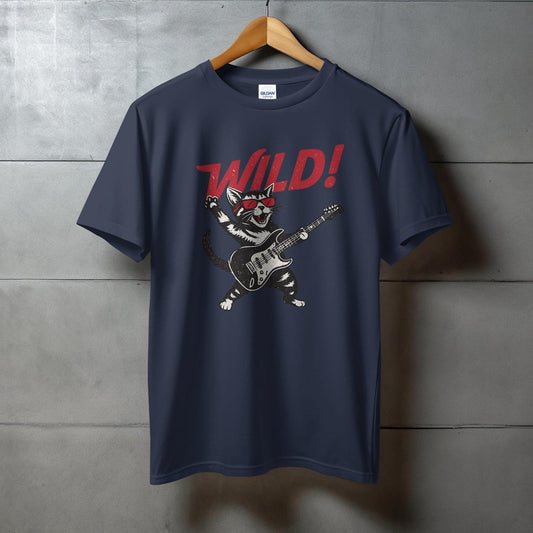 Wild Cat Playing Guitar Graphic Tee Shirt product type