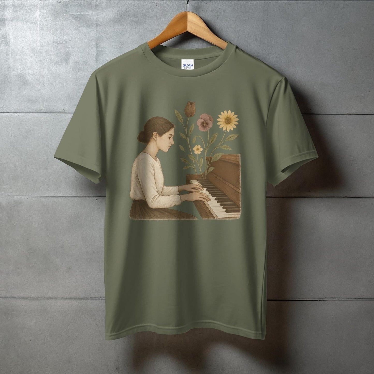 Vintage Art Pianist Playing Music Graphic T-Shirt product