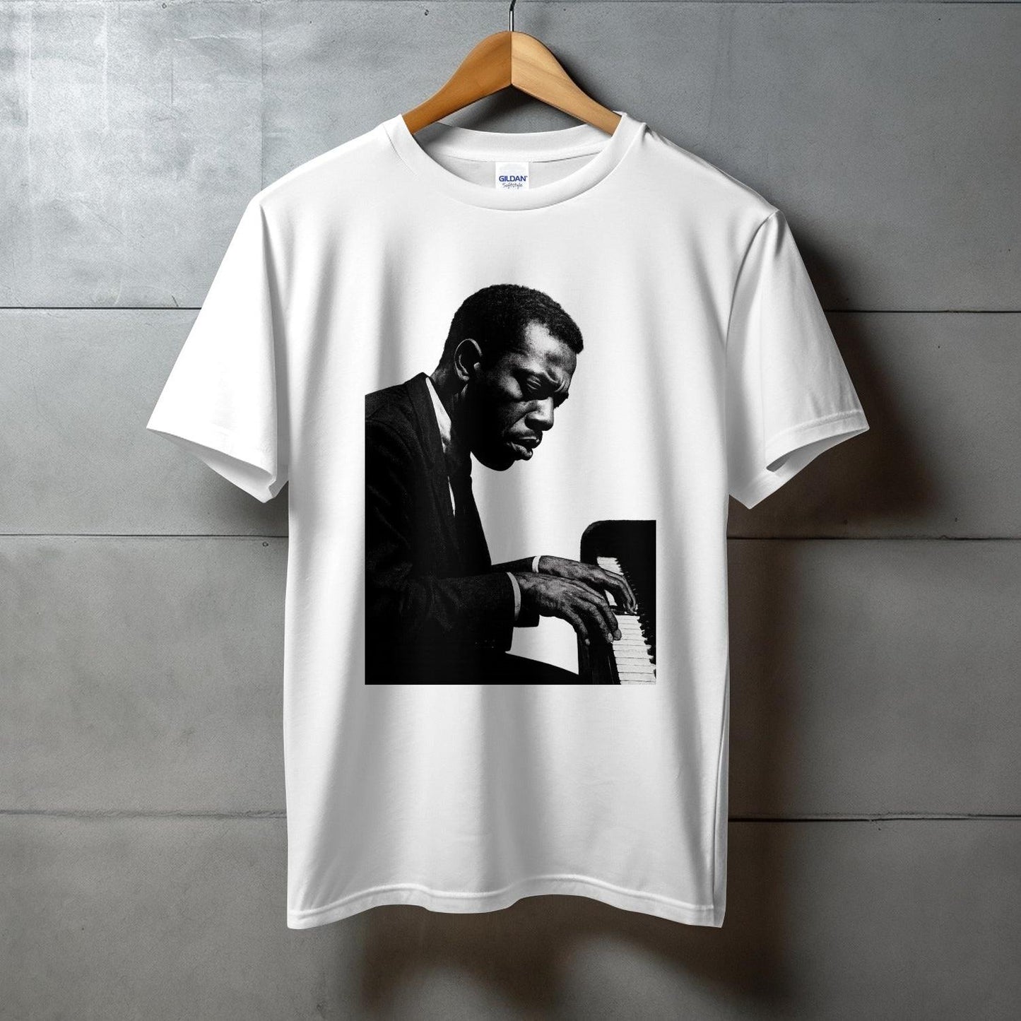 Iconic Pianist Black and White Print T-Shirt product