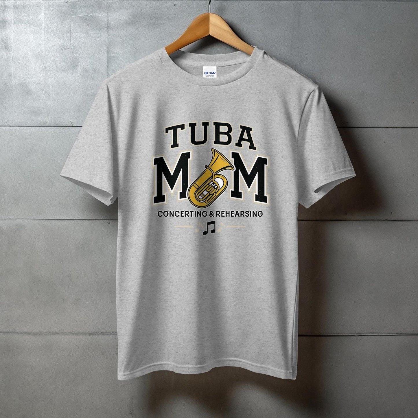 Tuba Mom Concerting and Rehearsing Graphic T-shirt Product