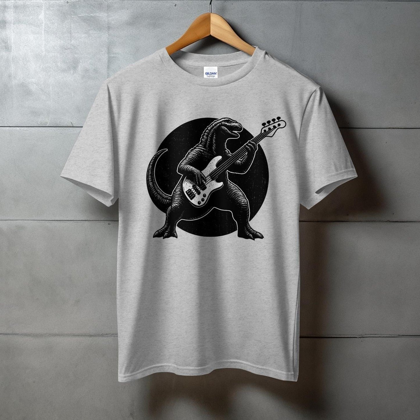 Dinosaur Playing Electric Guitar Graphic T-Shirt product type