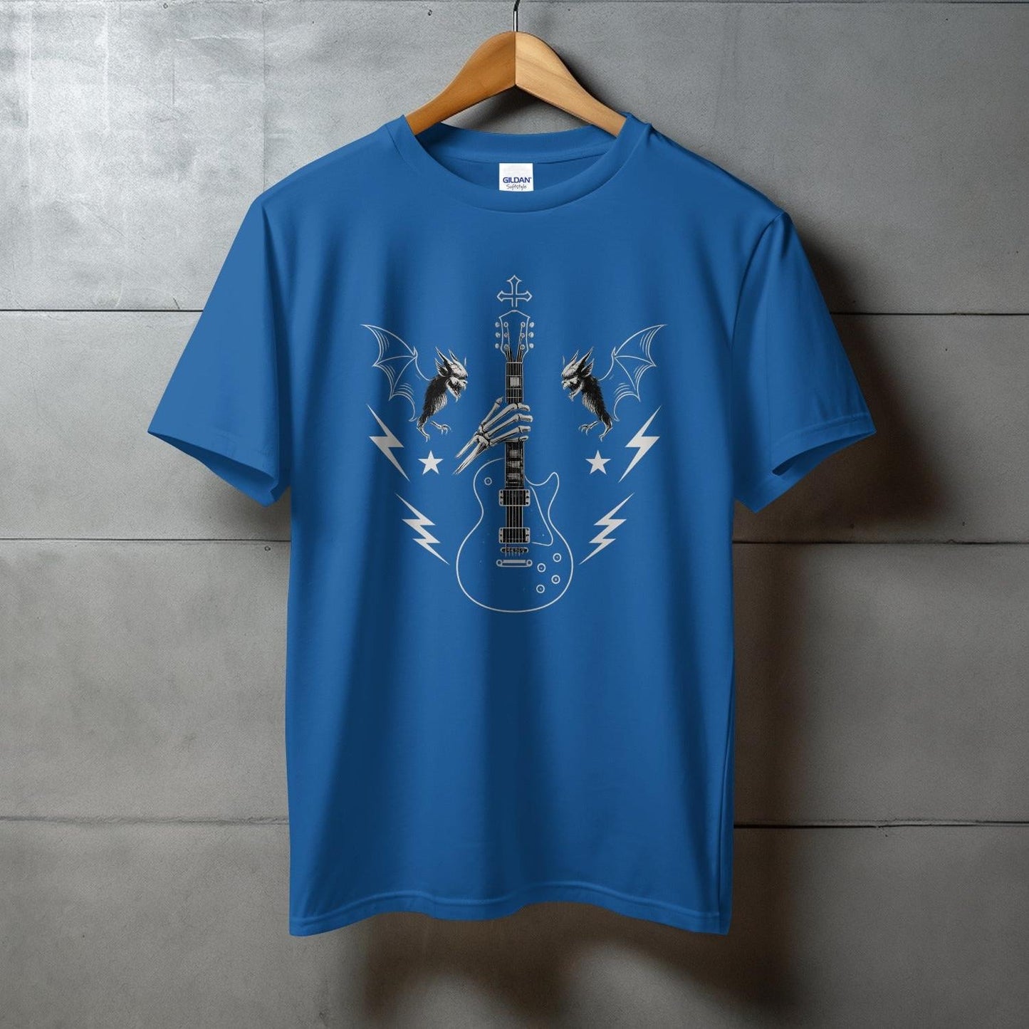 Electric Guitar Wings and Lightning Graphic T-Shirt product type