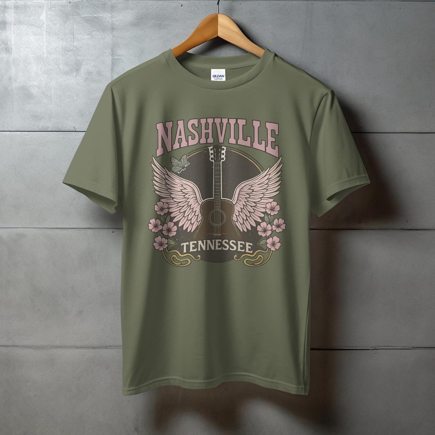 Nashville Tennessee Winged Guitar Graphic T-Shirt product