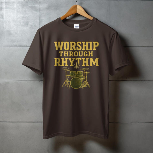 Worship Through Rhythm Drums Design T-shirt product