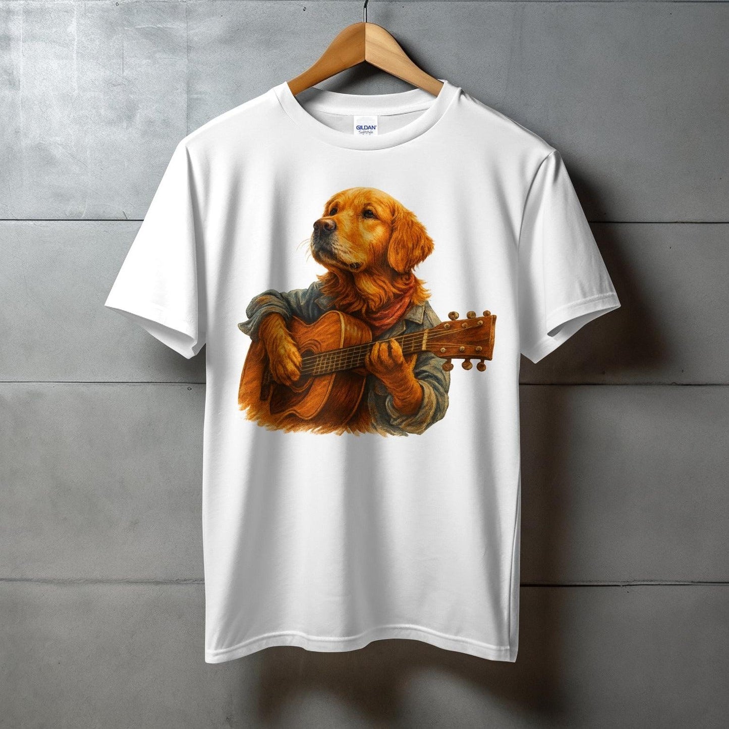 Golden Retriever Playing Guitar Graphic T-Shirt product type
