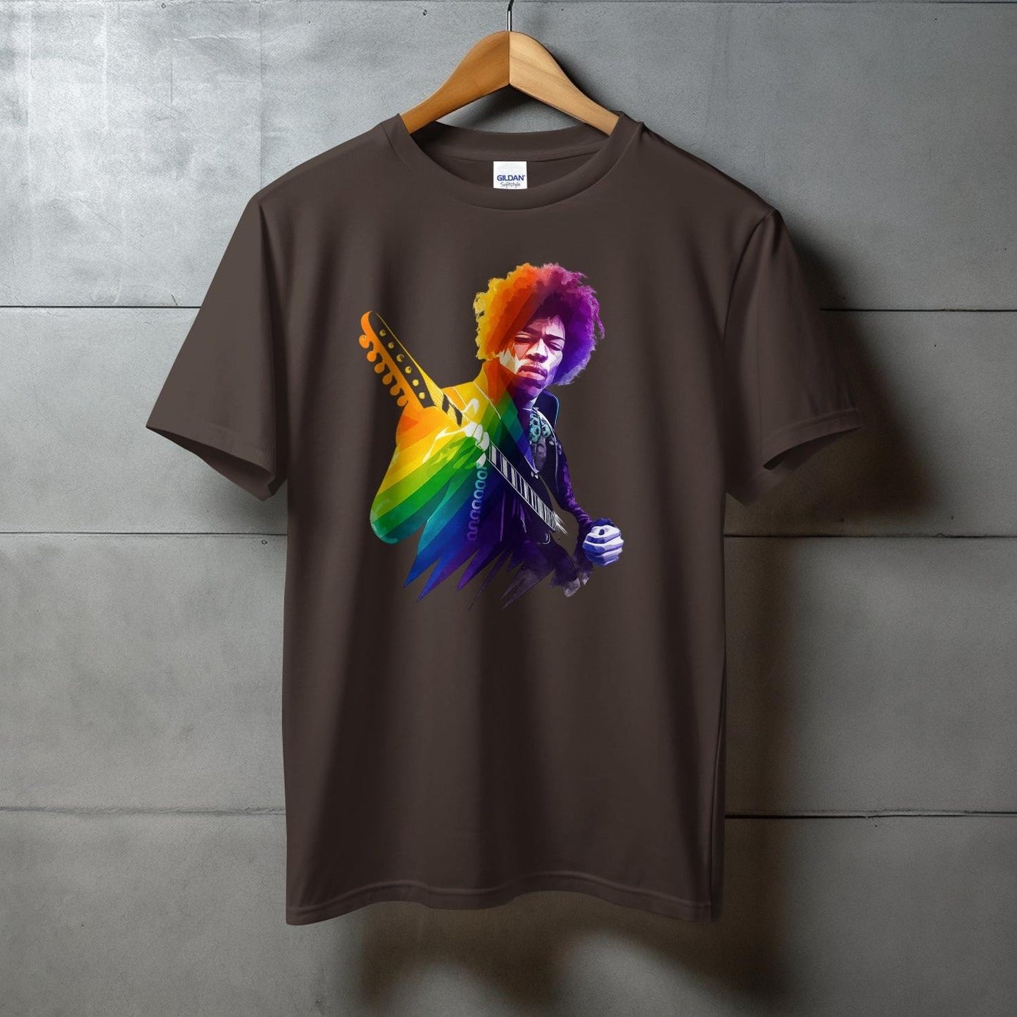 Unique Graphic Print Rock Guitarist T-Shirt product