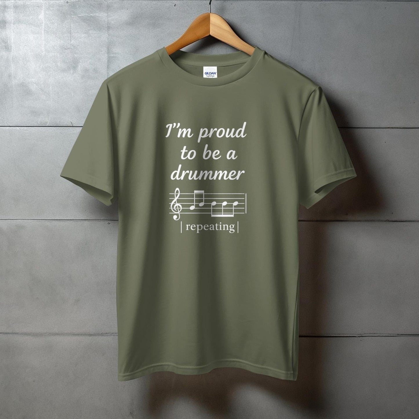 Proud to Be a Drummer Olive Green T-Shirt product type