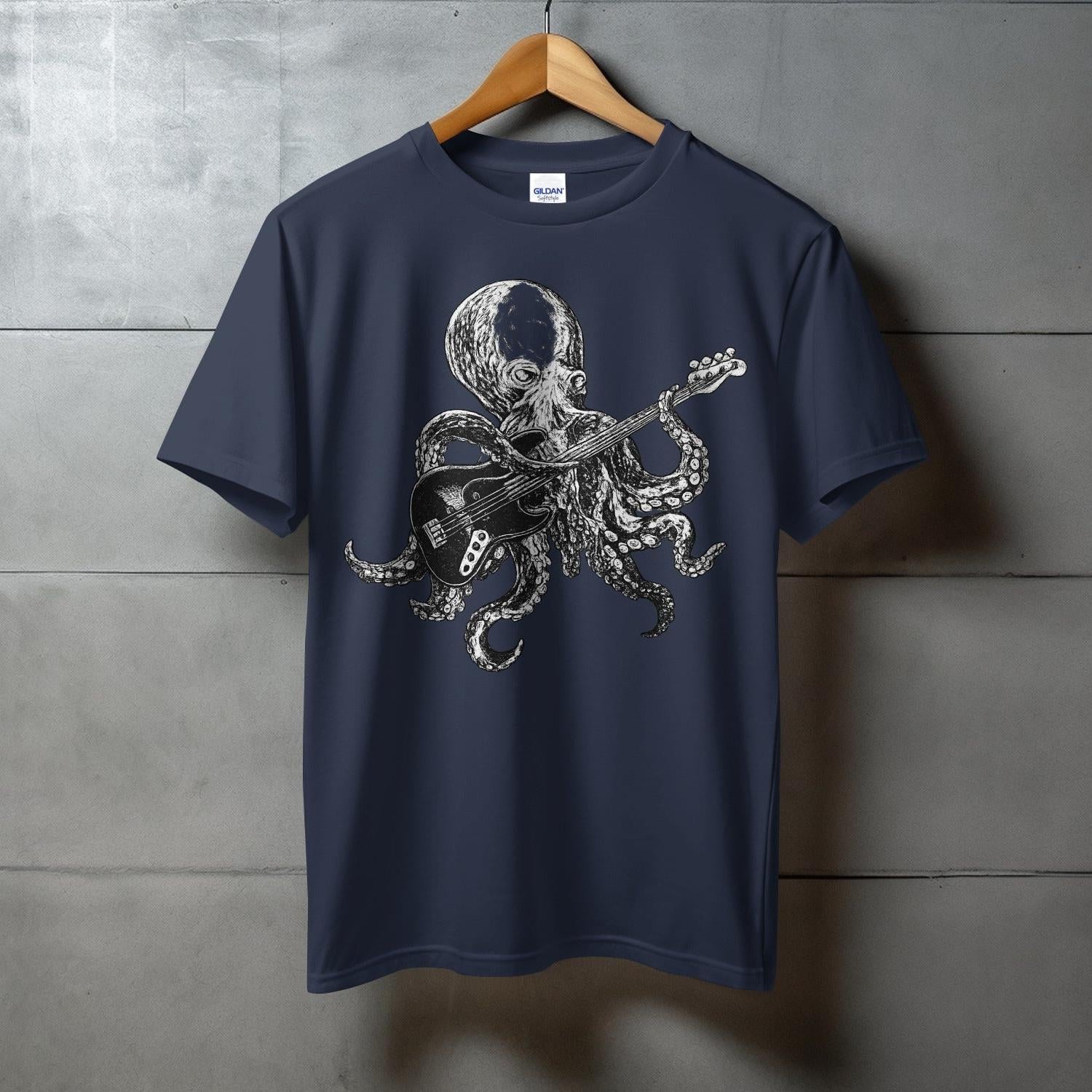 Octopus Playing Guitar Graphic Print T-shirt product