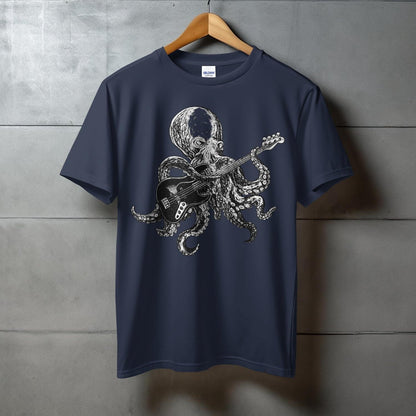 Octopus Playing Guitar Graphic Print T-shirt product