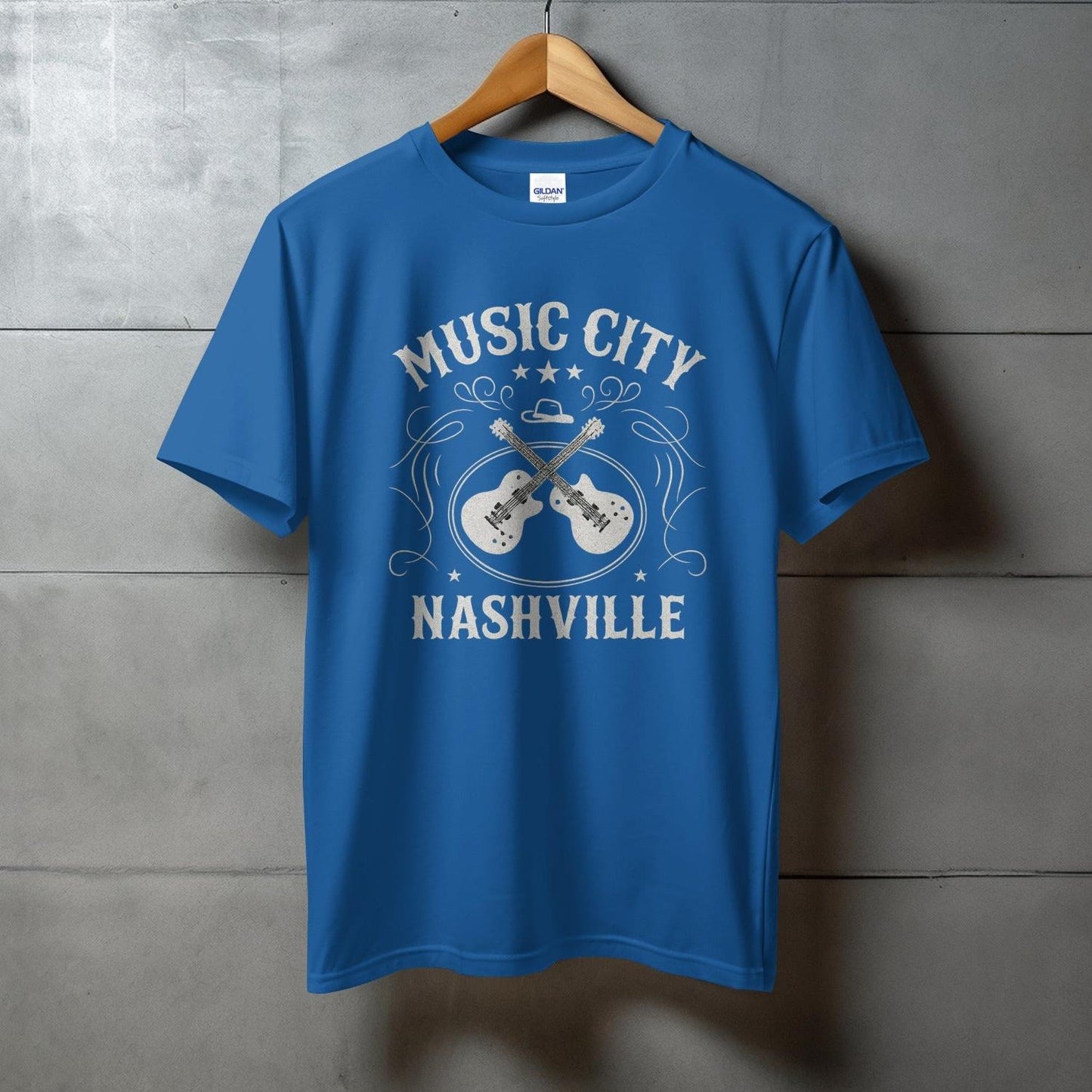 Music City Nashville Design Blue T-Shirt Product