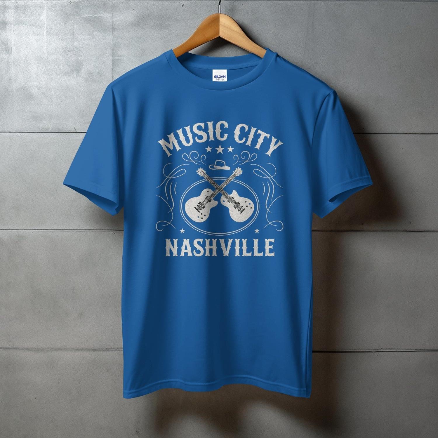 Music City Nashville Design Blue T-Shirt Product