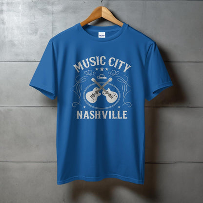 Music City Nashville Design Blue T-Shirt Product
