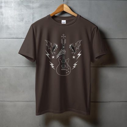 Gothic Guitar and Bat Wings Graphic Tee product