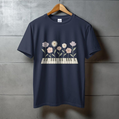Floral Piano Graphic Print T-shirt Casual Wear product type