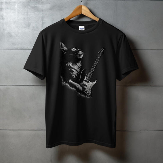 Cat Playing Electric Guitar Graphic T-Shirt product
